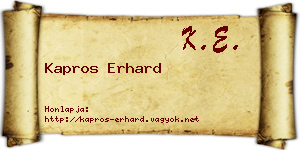 Kapros Erhard névjegykártya